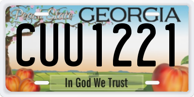 GA license plate CUU1221