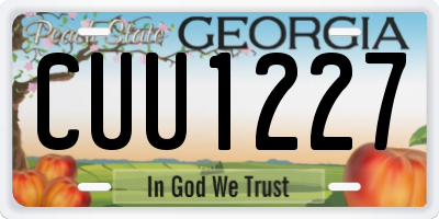 GA license plate CUU1227