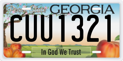 GA license plate CUU1321