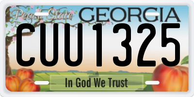 GA license plate CUU1325
