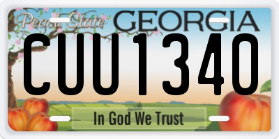 GA license plate CUU1340