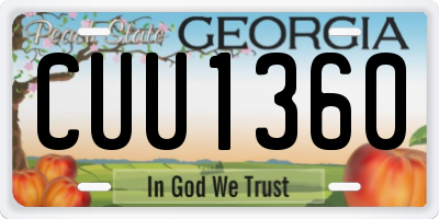 GA license plate CUU1360