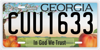 GA license plate CUU1633