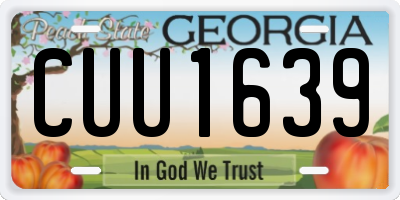 GA license plate CUU1639