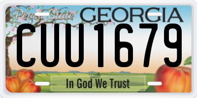 GA license plate CUU1679