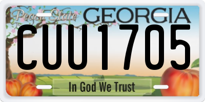 GA license plate CUU1705