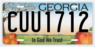 GA license plate CUU1712