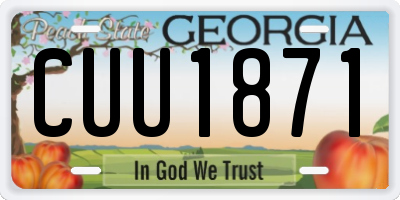 GA license plate CUU1871