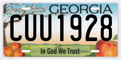 GA license plate CUU1928