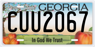 GA license plate CUU2067