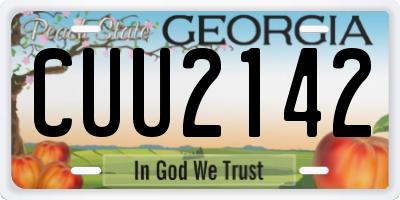 GA license plate CUU2142