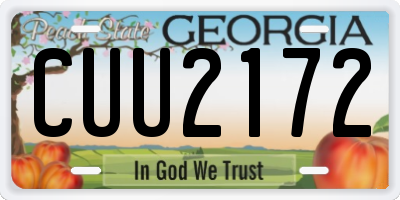 GA license plate CUU2172