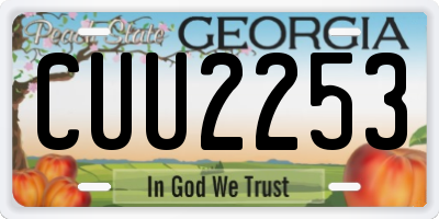 GA license plate CUU2253