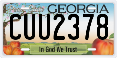 GA license plate CUU2378