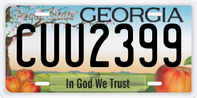 GA license plate CUU2399