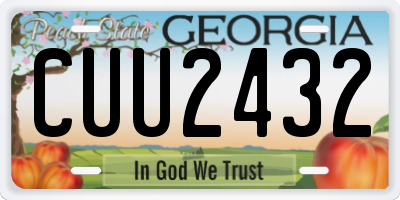 GA license plate CUU2432