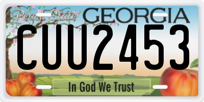 GA license plate CUU2453