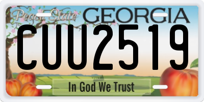 GA license plate CUU2519