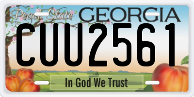 GA license plate CUU2561