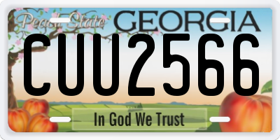 GA license plate CUU2566