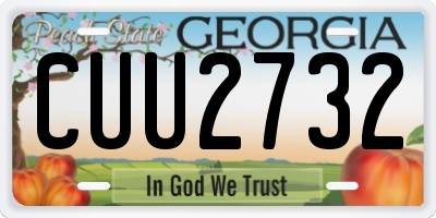 GA license plate CUU2732