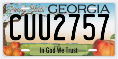 GA license plate CUU2757