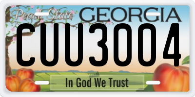 GA license plate CUU3004
