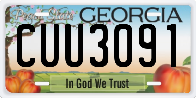 GA license plate CUU3091