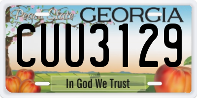 GA license plate CUU3129