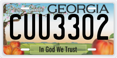 GA license plate CUU3302