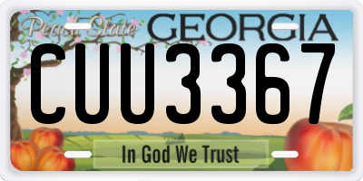 GA license plate CUU3367