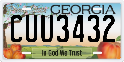GA license plate CUU3432