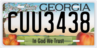 GA license plate CUU3438
