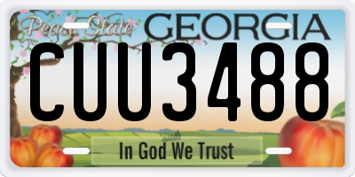 GA license plate CUU3488