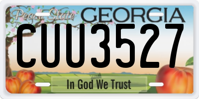 GA license plate CUU3527