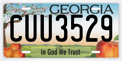 GA license plate CUU3529