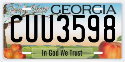 GA license plate CUU3598