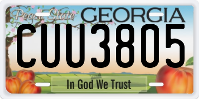 GA license plate CUU3805