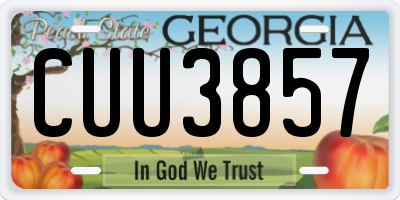 GA license plate CUU3857