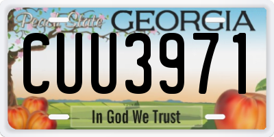 GA license plate CUU3971