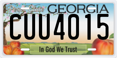 GA license plate CUU4015