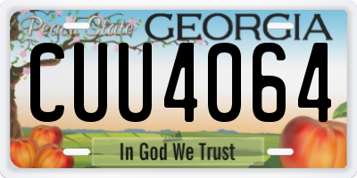 GA license plate CUU4064