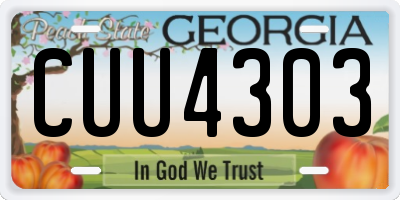 GA license plate CUU4303