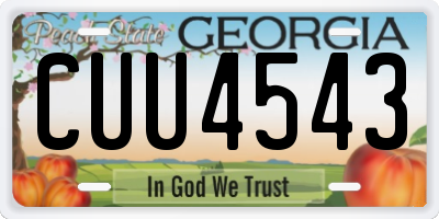 GA license plate CUU4543