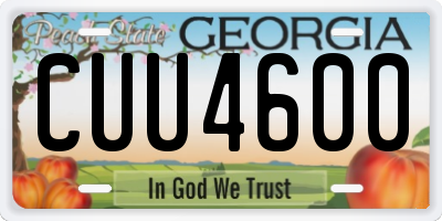 GA license plate CUU4600