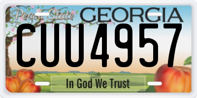 GA license plate CUU4957