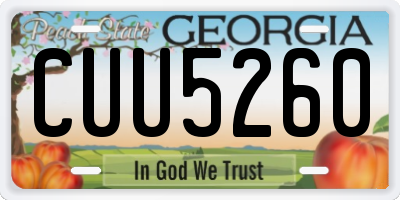 GA license plate CUU5260
