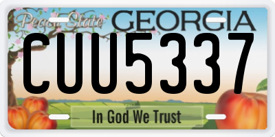GA license plate CUU5337
