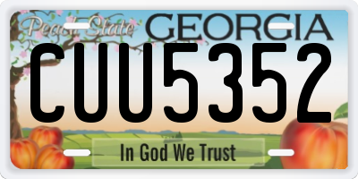 GA license plate CUU5352