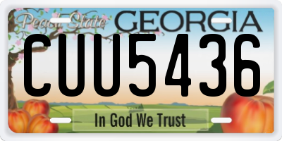 GA license plate CUU5436